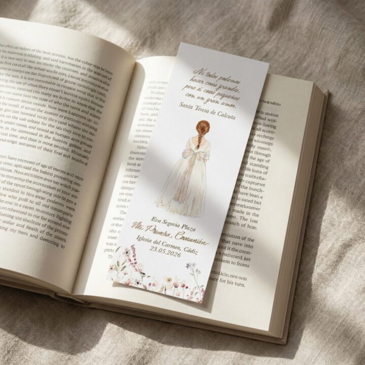 Marcapaginas niña de comunion Acuarela EMPOLVADO