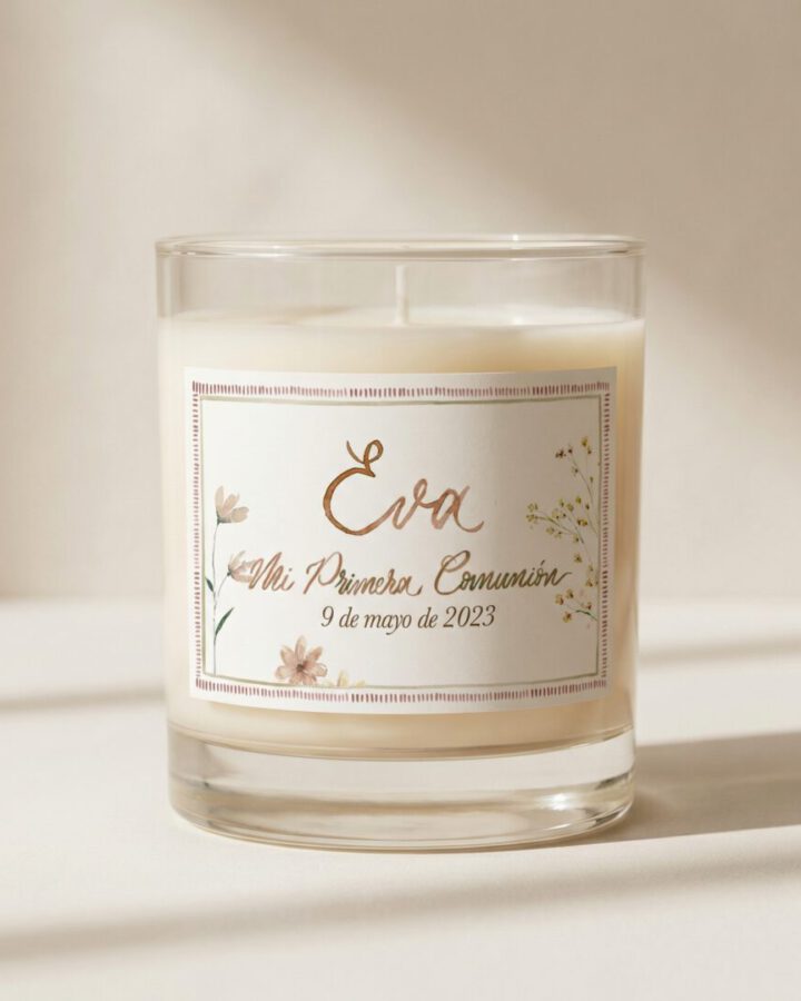 Pegatina niña acuarela primera comunion brisa